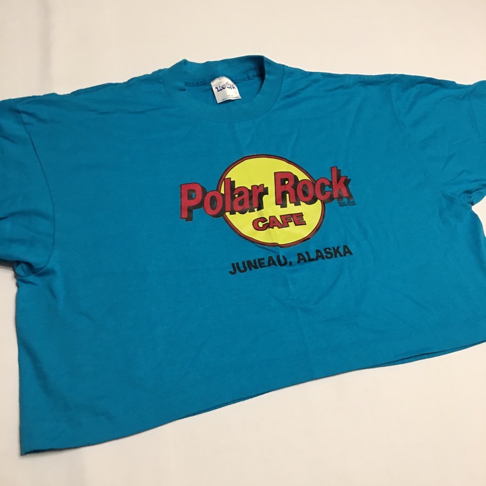 Polar Rock Cafe Alaska Crop T-Shirt Size Large - Picture 2 of 8
